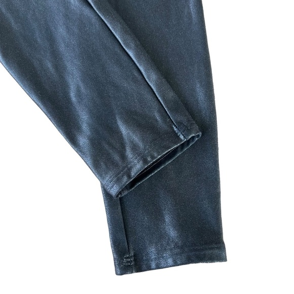 SPANX Ready To Wow Black Shiny Faux Leather Leggings Medium Stretch Comfortable - Picture 6 of 10